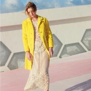 Old Navy Yellow Trench Coat Vibrant Style